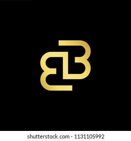 Abstract letter BB. minimal logo design template. Vector letter logo with gold and black color.