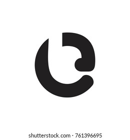 abstract letter bc linked negative design logo vector