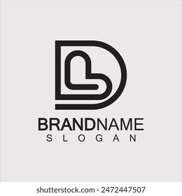 Abstrakter Buchstabe BD oder DB Logo Design Vorlage - Vektorgrafik.