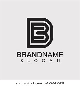 Abstract letter BD or DB logo design template - vector.