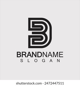 Plantilla de diseño de logotipo BD o DB con letra Abstractas - Vector.