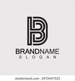 Abstract letter BD or DB logo design template - vector.