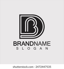 Plantilla de diseño de logotipo BD o DB con letra Abstractas - Vector.