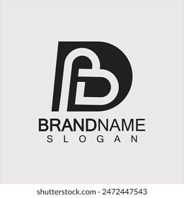 Abstract letter BD or DB logo design template - vector.