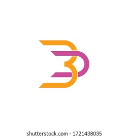 abstrakter Buchstabe bd Logo für geometrisches Motiv