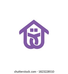 abstract letter bd roof home symbol flat geometric logo vector