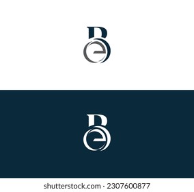 Letra abstracta BE, logotipo EB.