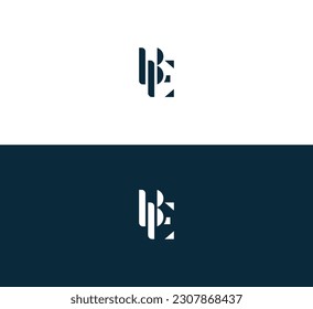 Letra abstracta BE, logotipo EB.