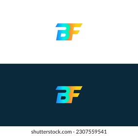 Letra abstracta BF, logo de FB. Este icono del logotipo se incorpora con forma abstracta de forma creativa.