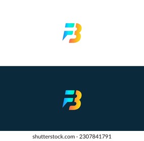 Letra abstracta BF, logo de FB. Este icono del logotipo se incorpora con forma abstracta de forma creativa.