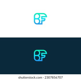 Letra abstracta BF, logo de FB. Este icono del logotipo se incorpora con forma abstracta de forma creativa.