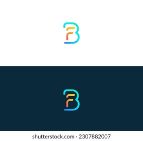 Abstrakter Brief BF, FB Logo. Dieses Logo-Symbol ist mit abstrakter Form in kreativer Weise integriert.