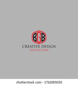 Resumen de la plantilla de diseño del logotipo BGB de la carta.