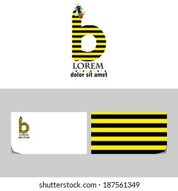 Abstract letter "B".Icon design element with business card template