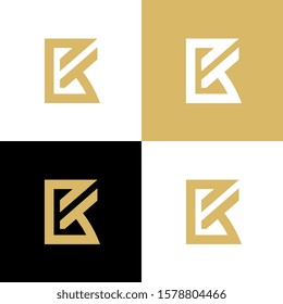 Abstract letter BK or KB logo, elegant monogram design - Vector
