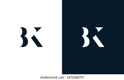 Abstract letter bk logo. This logo icon incorporate with abstract shape in the creative way. It look like letter B and K.