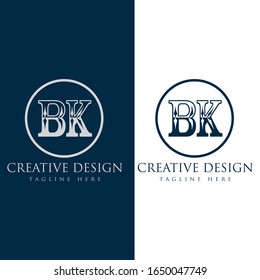 Abstract letter BK logo. This logo icon incorporate with abstract shape in the creative way.