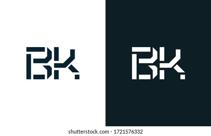 Letra abstracta logo de BL. Este icono del logotipo incorpora con forma abstracta de forma creativa. Diseño moderno del logotipo en blanco y negro.