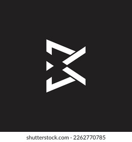 letra abstracta bk triángulo simple geométrico vector de logotipo plano