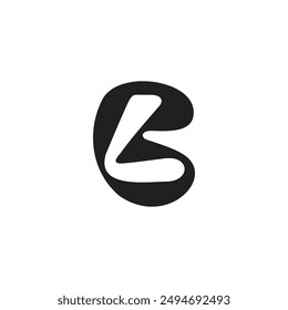 abstract letter bl doodle simple logo vector 