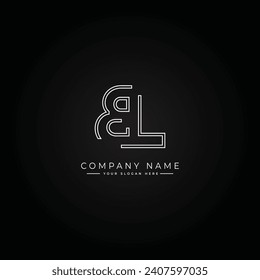 Abstract Letter BL Logo - Initial Monogram Template in Line Art Style