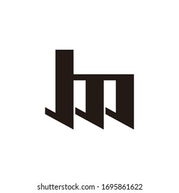 abstract letter bm simple geometric logo vector