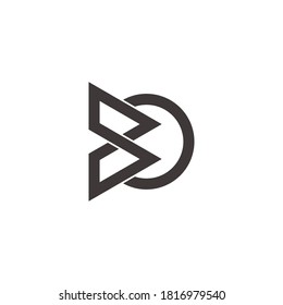 abstract letter bo simple geometric overlapping line logo vector