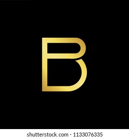 Abstract letter BP PB BD DB. minimal logo design template. Vector letter logo with gold and black color.