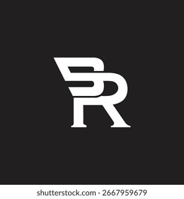 Estilo de Vector moderno de diseño de logotipo BR o RB de letra Abstractas.