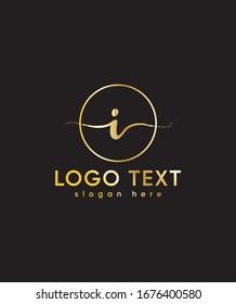 Abstract Letter I  with brush paint Logo Design Icon, vector logo for business and company identity