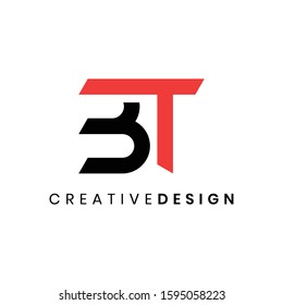 Abstract letter BT logo design vector for business company