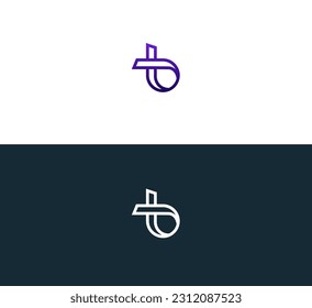 Letra abstracta BT, TB, logotipo B.
