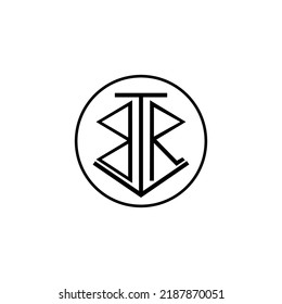 Abstract letter BTR RB BR ROBERTO Logotype. Modern logo idea sign. monogram vector icon initial logo