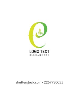 Abstract Letter Building Logo Design. Construction and Real Estate Creative Vector Template.
