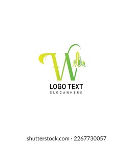 Abstract Letter Building Logo Design. Construction and Real Estate Creative Vector Template.