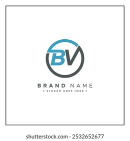 Abstract Letter BV Logo - Initial Monogram Template for Alphabet B and V