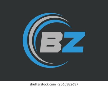 Abstract Letter BZ logo Design. BZ Initial Logo design Monogram for business and company.BZ logo, BZ letter logo design.
