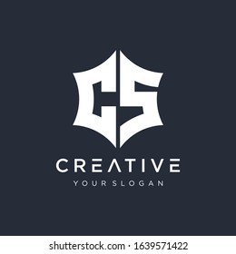 Abstract letter C 5 star hexagon simple logo icon design vector. Logo Emblem Capital Letter Modern Template. Creative minimalism logotype icon symbol. -VECTOR