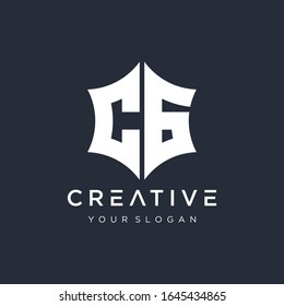Abstract letter C 6 star hexagon simple logo icon design vector. Logo Emblem Capital Letter Modern Template. Creative minimalism logotype icon symbol. -VECTOR