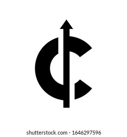 letra abstracta logotipo de flecha hacia arriba