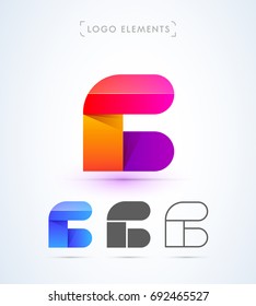 Abstract letter C or B logo template. Material design style