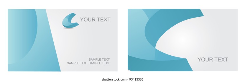 Abstract Letter C Business Card Set EPS 8 vector, grouped for easy editing. No open shapes or paths.