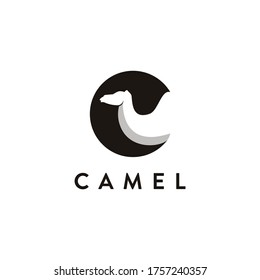Abstract letter c for camel logo icon vector template on white background