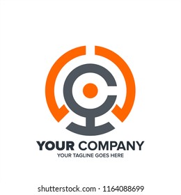 Abstract Letter C Consulting logo icon, Rounded C technology logo template