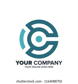 Abstract Letter C Consulting logo icon, Rounded C technology logo template