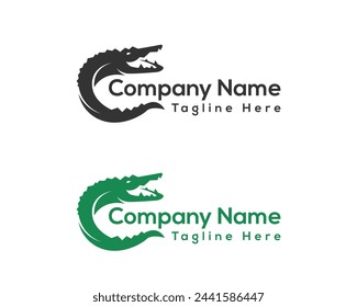 Abstract Letter C Crocodile Logo Design. 