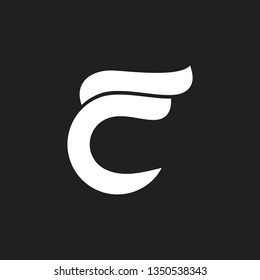 abstract letter c curves ribbon design logo vector