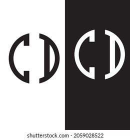 abstract letter c d logo. initials c d logo design