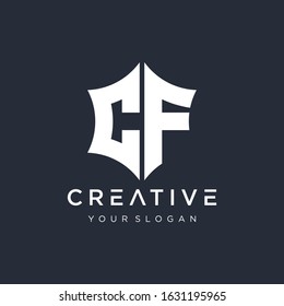 Abstract letter C F star hexagon simple logo icon design vector. Logo Emblem Capital Letter Modern Template. Creative minimalism logotype icon symbol. -VECTOR