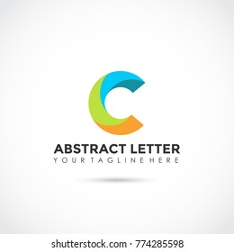 Abstract Letter C Flat Logo Design. Vector Illustrator Eps.10